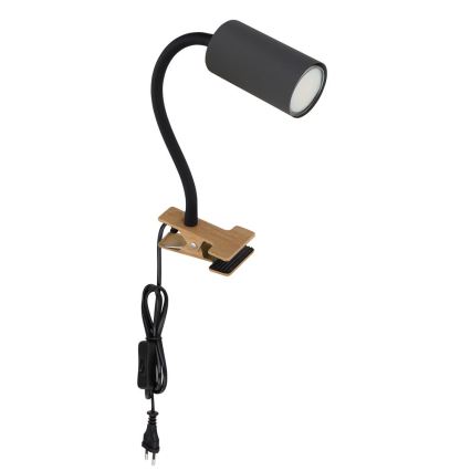 Globo - Fleksibel lampe med klemme 1xGU10/25W/230V grå/brun