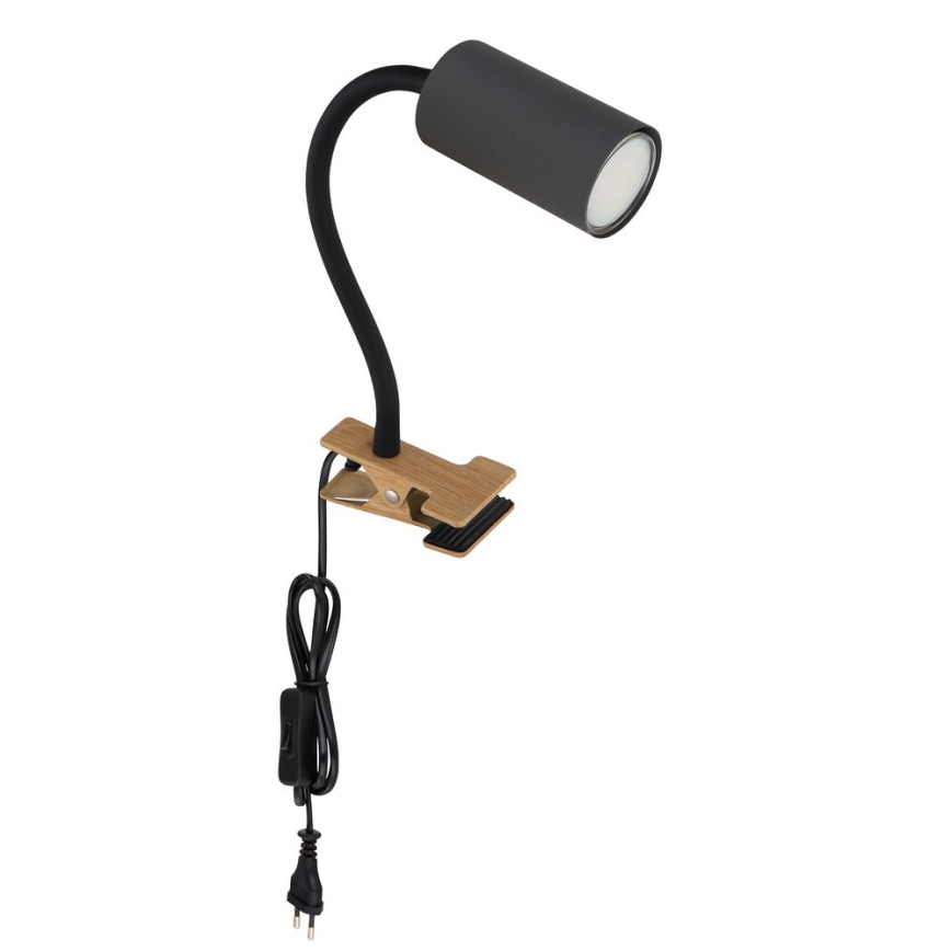 Globo - Fleksibel lampe med klemme 1xGU10/25W/230V grå/brun