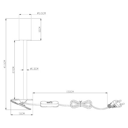 Globo - Fleksibel lampe med klemme 1xGU10/25W/230V grå/brun