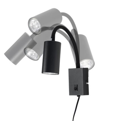 Globo - Fleksibel væglampe 1xGU10/25W/230V sort