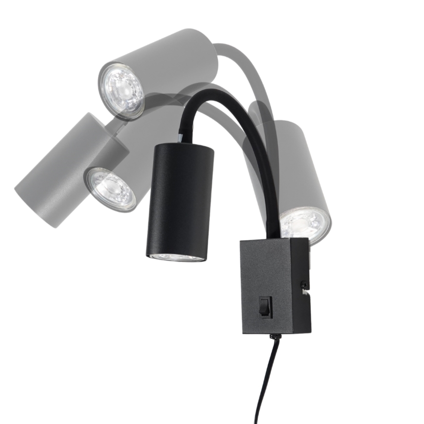 Globo - Fleksibel væglampe 1xGU10/25W/230V sort