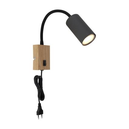 Globo - Fleksibel væglampe 1xGU10/25W/230V grå/brun