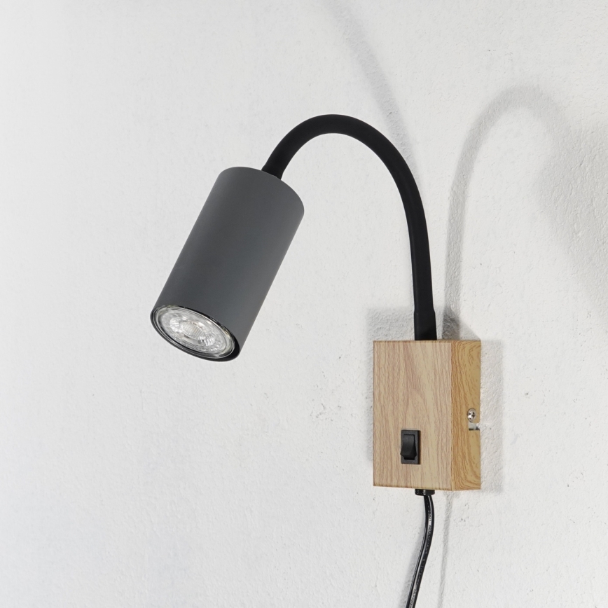 Globo - Fleksibel væglampe 1xGU10/25W/230V grå/brun