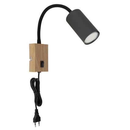 Globo - Fleksibel væglampe 1xGU10/25W/230V grå/brun