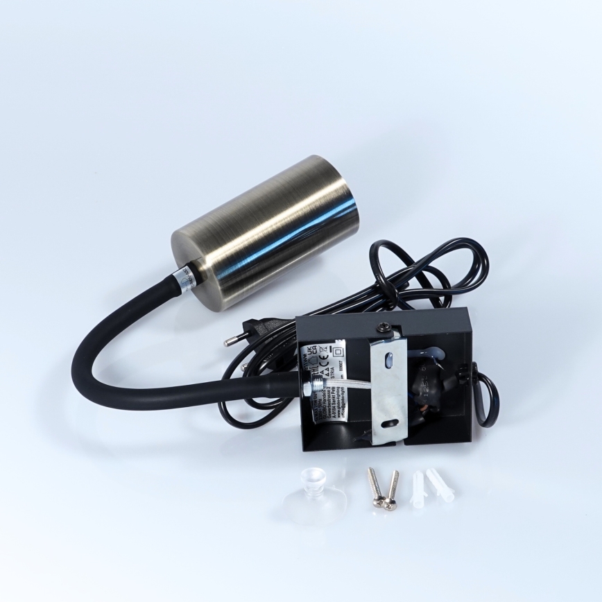 Globo - Fleksibel væglampe 1xGU10/25W/230V sort/messingfarvet