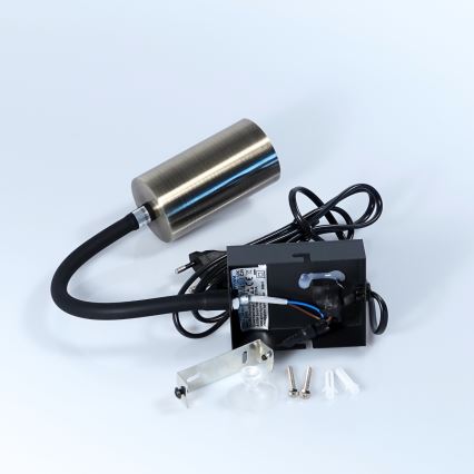 Globo - Fleksibel væglampe 1xGU10/25W/230V sort/messingfarvet