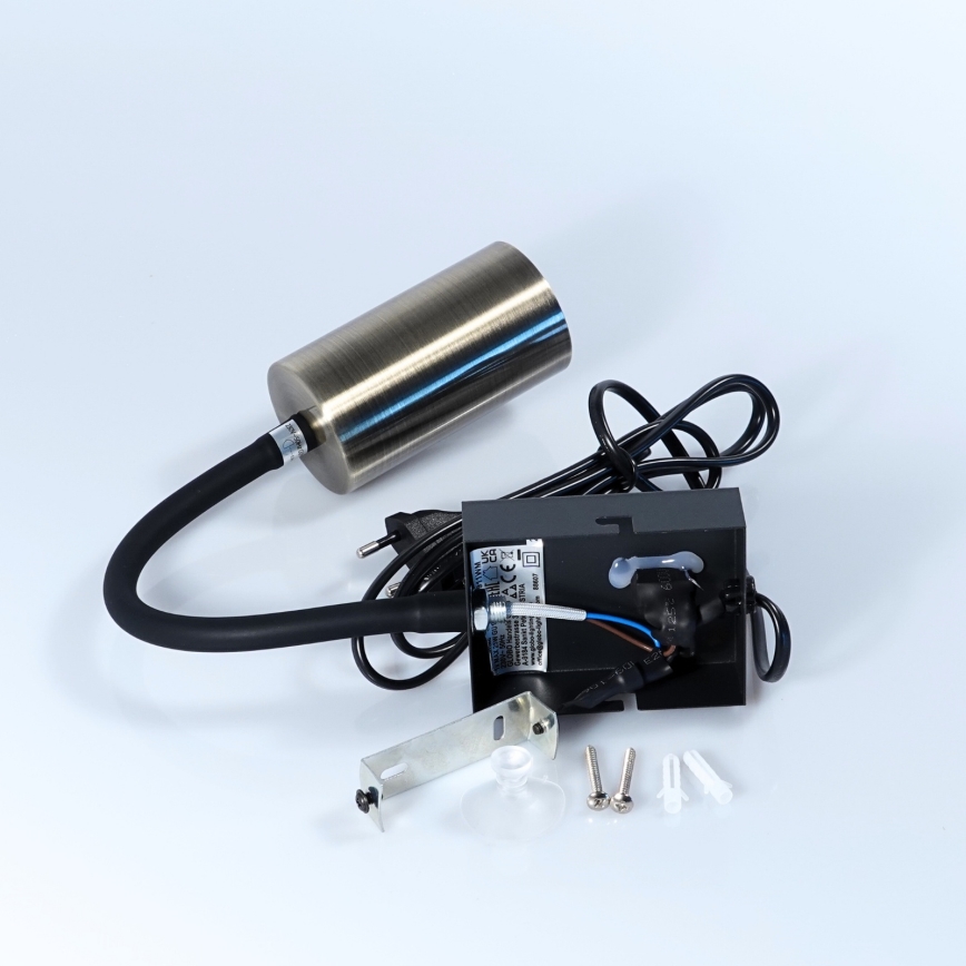 Globo - Fleksibel væglampe 1xGU10/25W/230V sort/messingfarvet