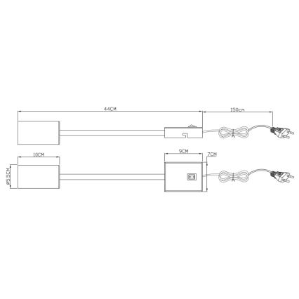 Globo - Fleksibel væglampe 1xGU10/25W/230V sort/messingfarvet