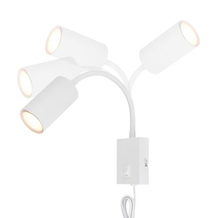 Globo - Fleksibel væglampe 1xGU10/25W/230V hvid