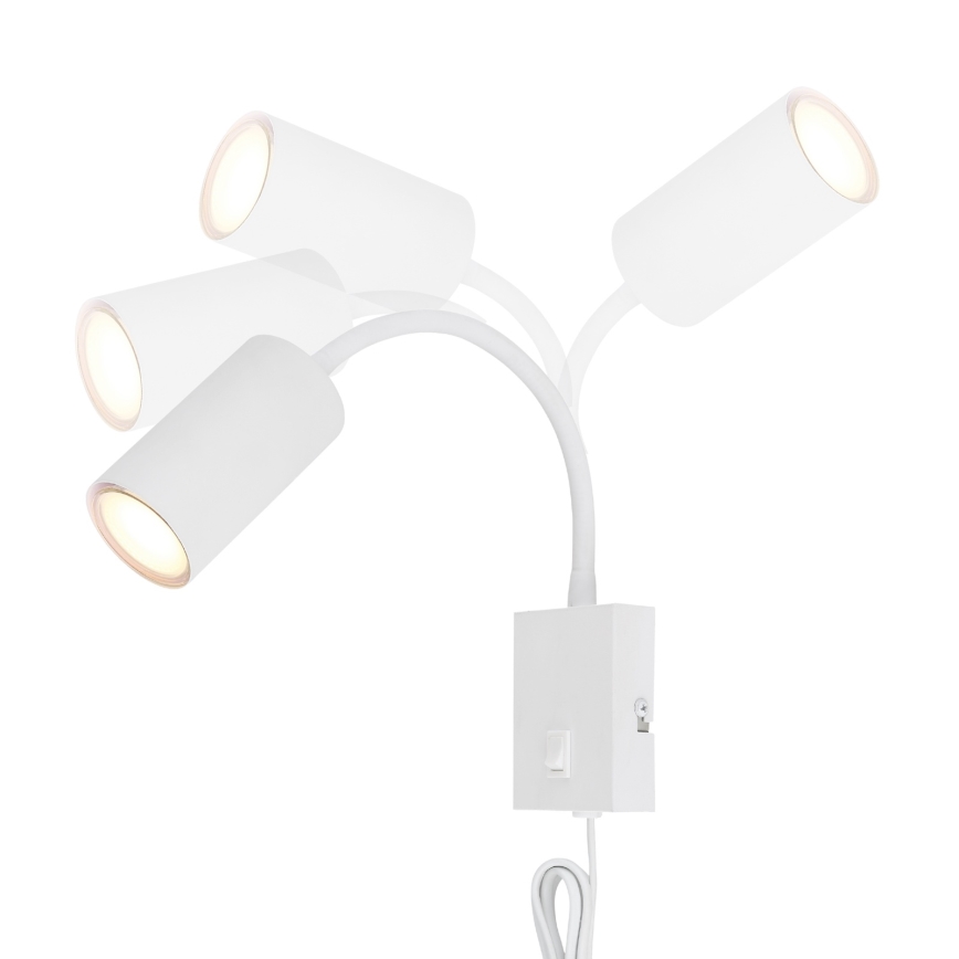 Globo - Fleksibel væglampe 1xGU10/25W/230V hvid