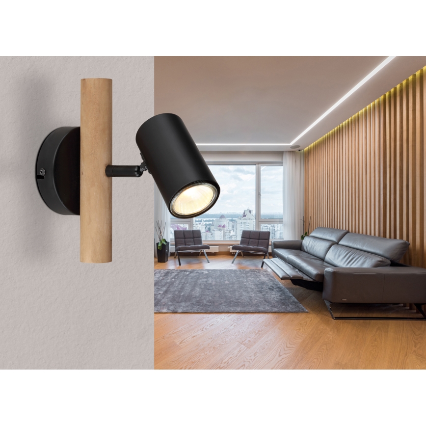 Globo - Vægspot 1xGU10/5W/230V træ/metal