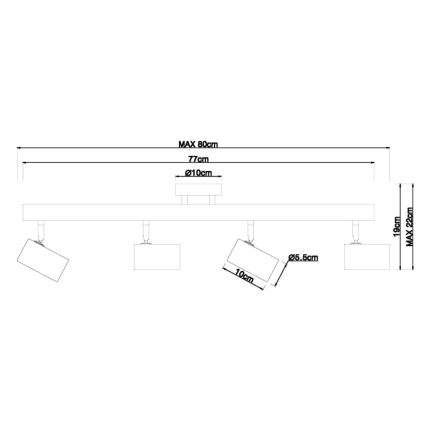 Globo - Spotlampe 4xGU10/5W/230V træ/metal