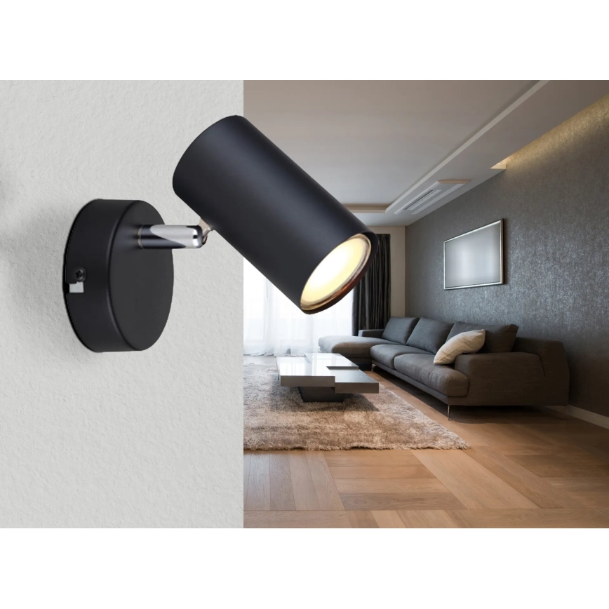 Globo - Vægspot 1xGU10/25W/230V sort