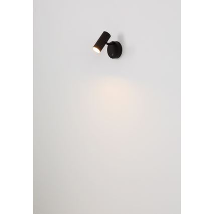 Globo - LED dæmpbar genopladelig vægspotlampe LED/0,4W/3,7V 1800 mAh sort