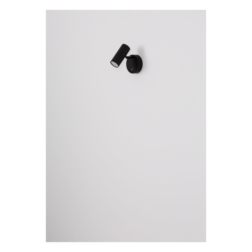 Globo - LED dæmpbar genopladelig vægspotlampe LED/0,4W/3,7V 1800 mAh sort