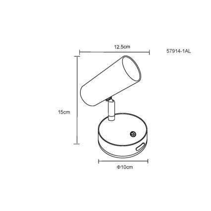 Globo - LED dæmpbar genopladelig vægspotlampe LED/0,4W/3,7V 1800 mAh sort