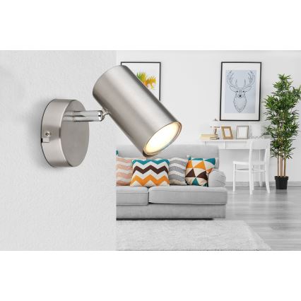 Globo - Vægspot 1xGU10/25W/230V mat krom