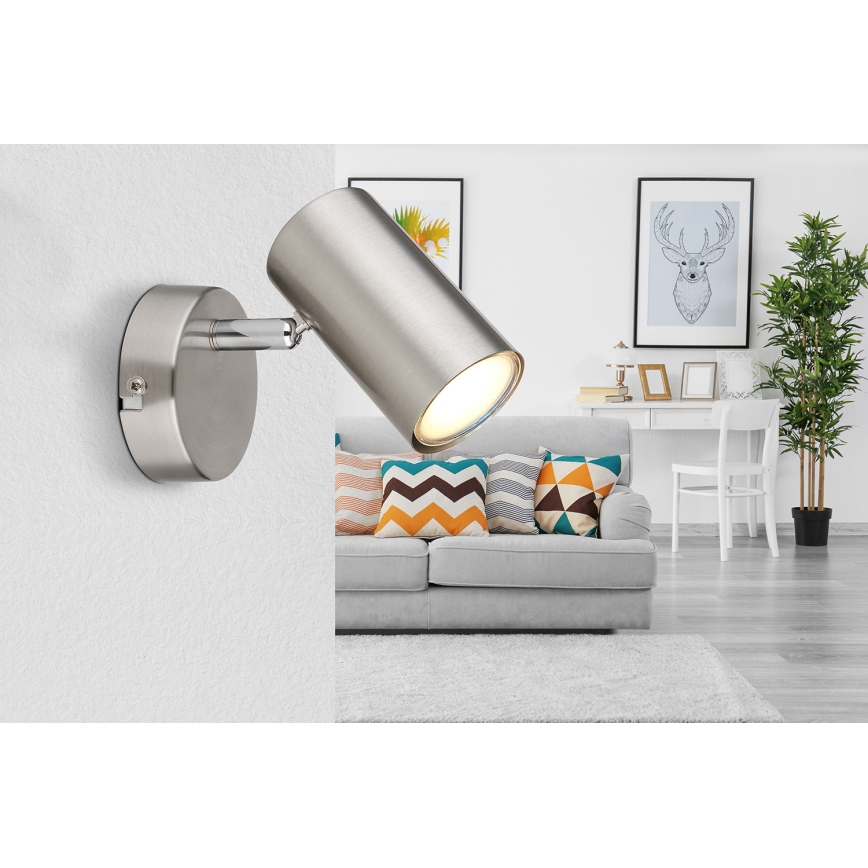 Globo - Vægspot 1xGU10/25W/230V mat krom