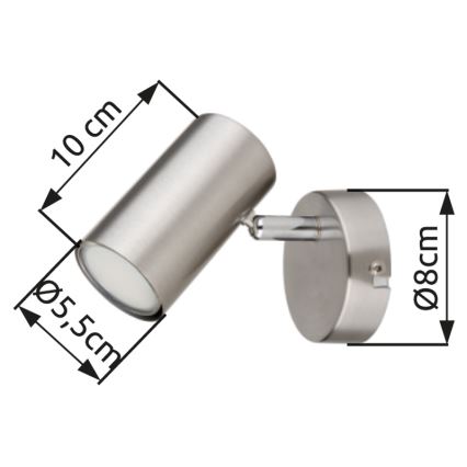 Globo - Vægspot 1xGU10/25W/230V mat krom