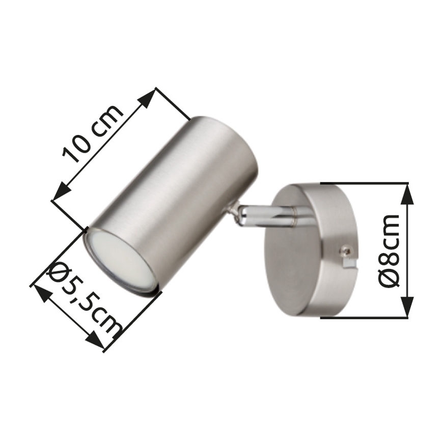 Globo - Vægspot 1xGU10/25W/230V mat krom