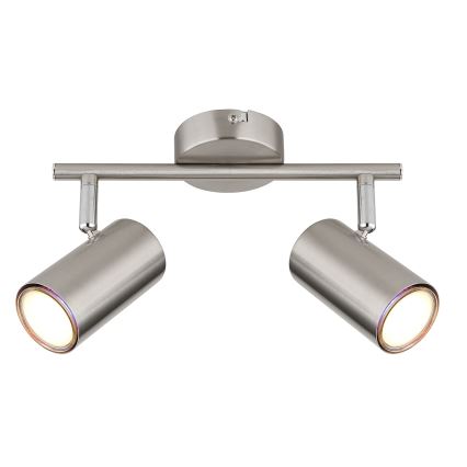 Globo - Spotlampe 2xGU10/25W/230V mat krom