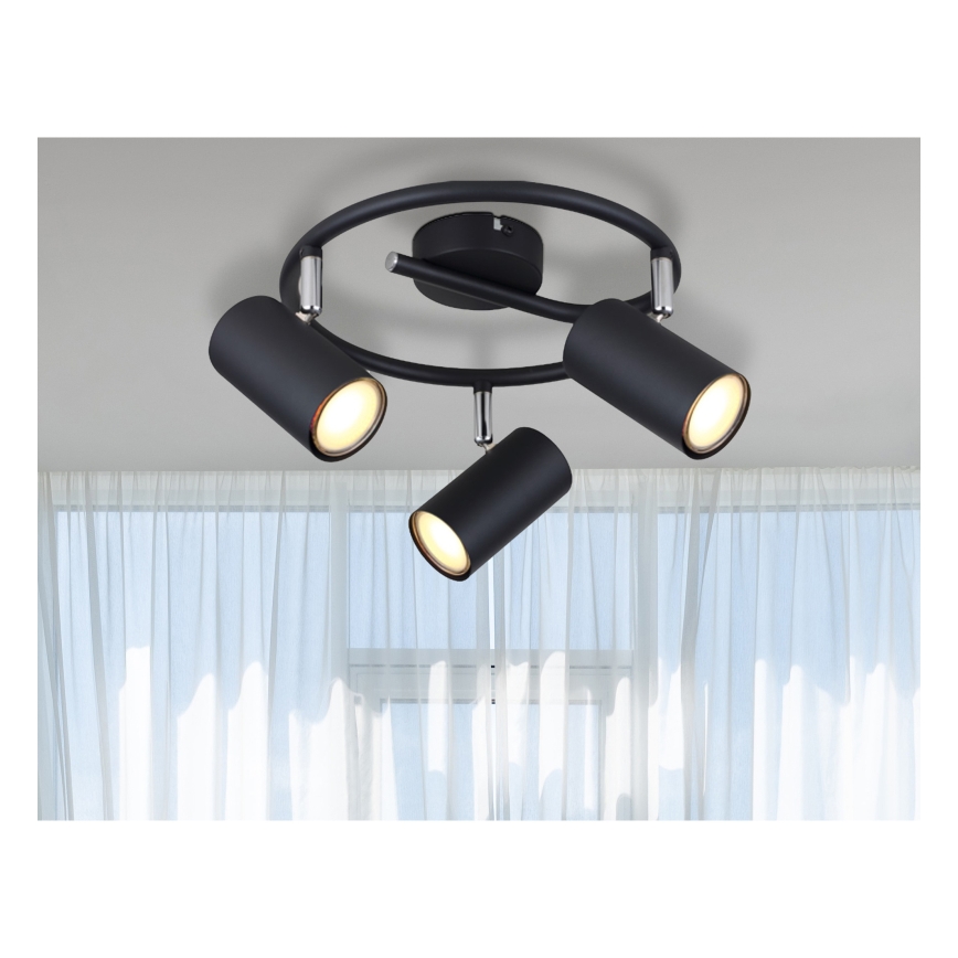 Globo - Spotlampe 3xGU10/25W/230V sort