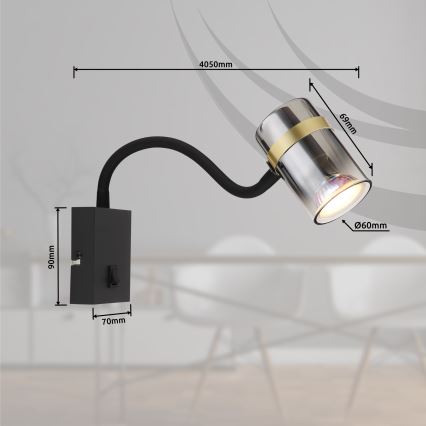 Globo - Fleksibel fleksibel lampe 1xGU10/8W/230V