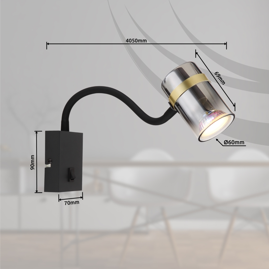 Globo - Fleksibel fleksibel lampe 1xGU10/8W/230V