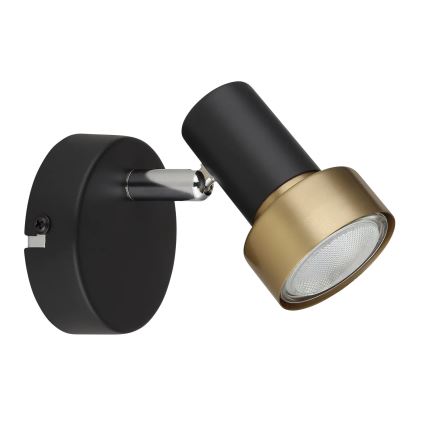 Globo - Vægspot 1xGU10/25W/230V sort/guldfarvet