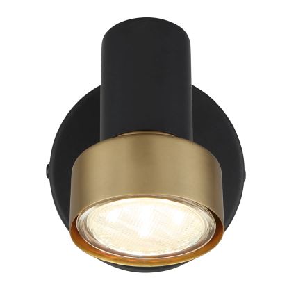 Globo - Vægspot 1xGU10/25W/230V sort/guldfarvet