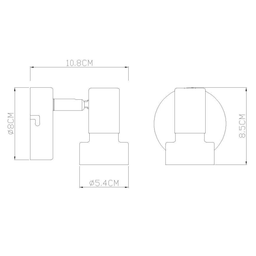 Globo - Vægspot 1xGU10/25W/230V sort/guldfarvet