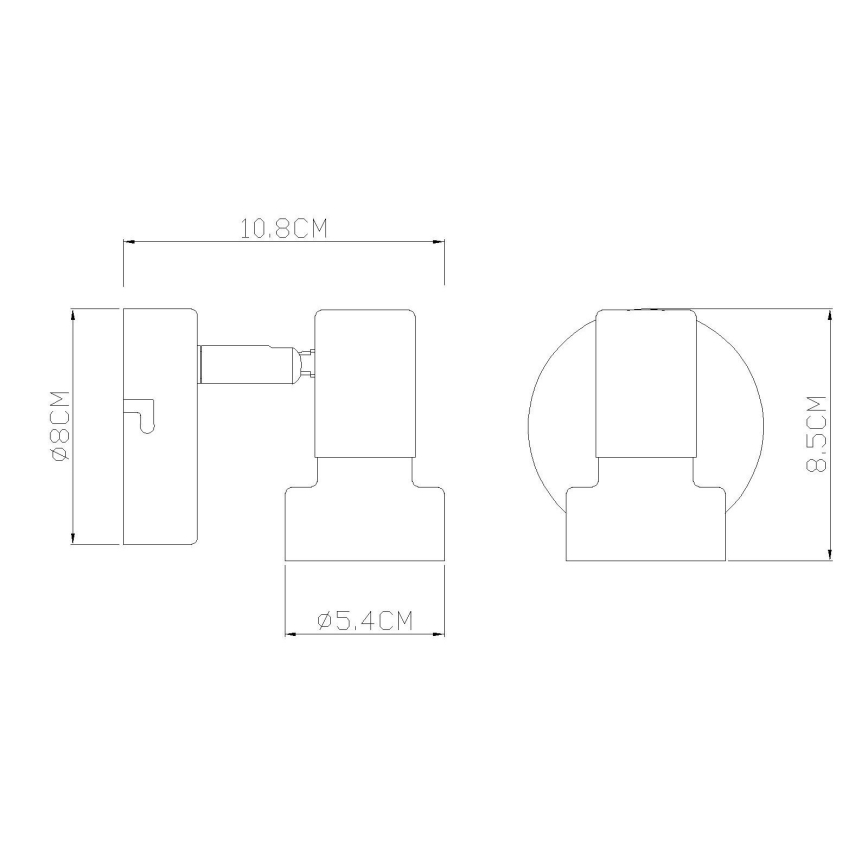Globo - Vægspot 1xGU10/25W/230V sort/sølvfarvet