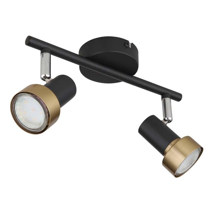 Globo - Spotlampe  2xGU10/25W/230V sort/guldfarvet