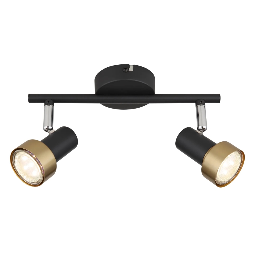 Globo - Spotlampe  2xGU10/25W/230V sort/guldfarvet