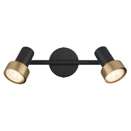Globo - Spotlampe  2xGU10/25W/230V sort/guldfarvet