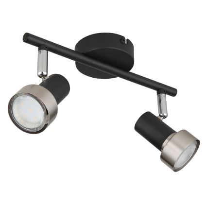 Globo - Spotlampe  2xGU10/25W/230V sort/sølvfarvet
