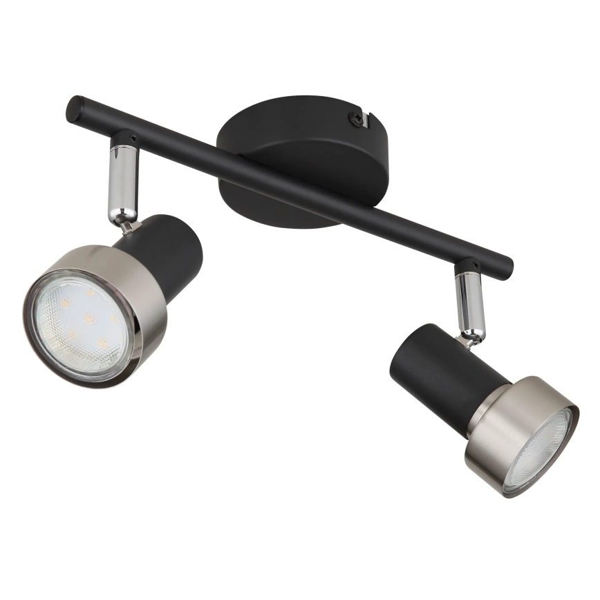 Globo - Spotlampe  2xGU10/25W/230V sort/sølvfarvet
