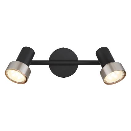 Globo - Spotlampe  2xGU10/25W/230V sort/sølvfarvet