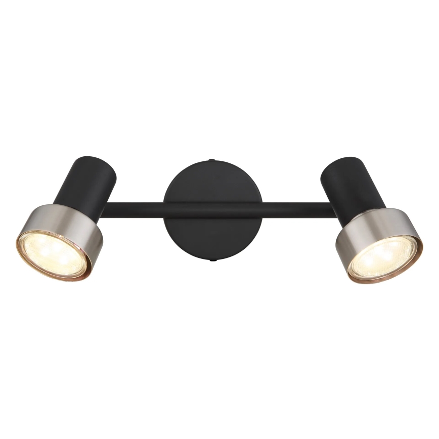 Globo - Spotlampe  2xGU10/25W/230V sort/sølvfarvet