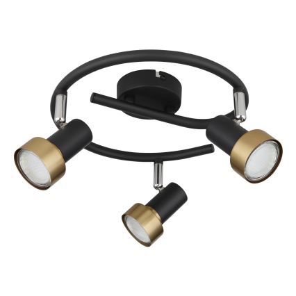 Globo - Spotlampe  3xGU10/25W/230V sort/guldfarvet