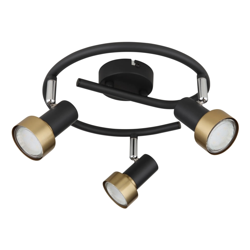 Globo - Spotlampe  3xGU10/25W/230V sort/guldfarvet