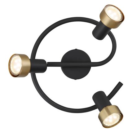 Globo - Spotlampe  3xGU10/25W/230V sort/guldfarvet