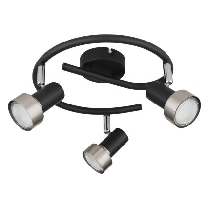 Globo - Spotlampe  3xGU10/25W/230V sort/sølvfarvet