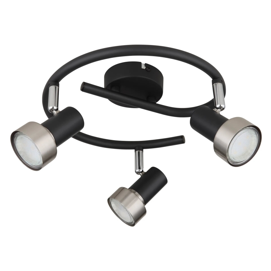 Globo - Spotlampe  3xGU10/25W/230V sort/sølvfarvet