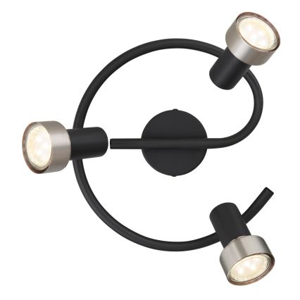 Globo - Spotlampe  3xGU10/25W/230V sort/sølvfarvet