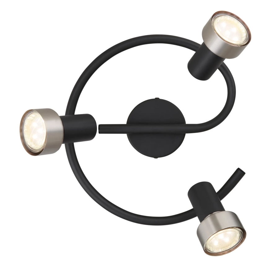Globo - Spotlampe  3xGU10/25W/230V sort/sølvfarvet
