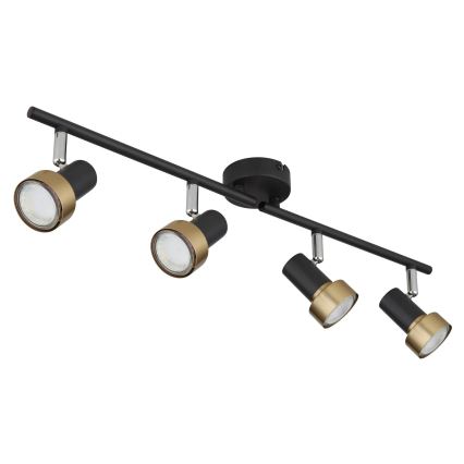 Globo - Spotlampe  4xGU10/25W/230V sort/guldfarvet