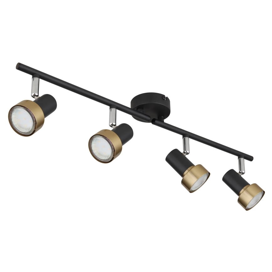 Globo - Spotlampe  4xGU10/25W/230V sort/guldfarvet