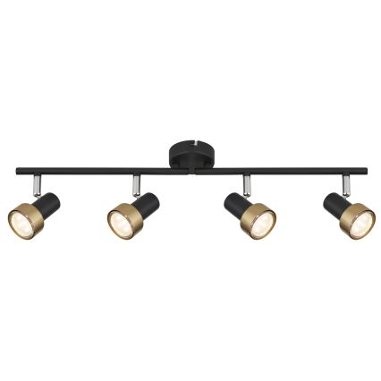 Globo - Spotlampe  4xGU10/25W/230V sort/guldfarvet