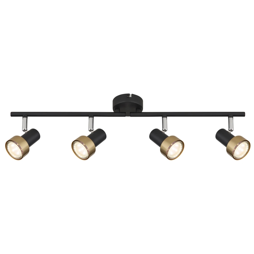 Globo - Spotlampe  4xGU10/25W/230V sort/guldfarvet